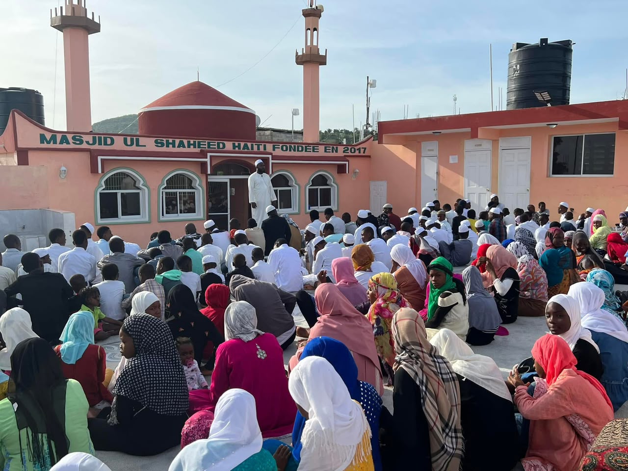 Congregation in prayer at Masjid Ul Shaheed