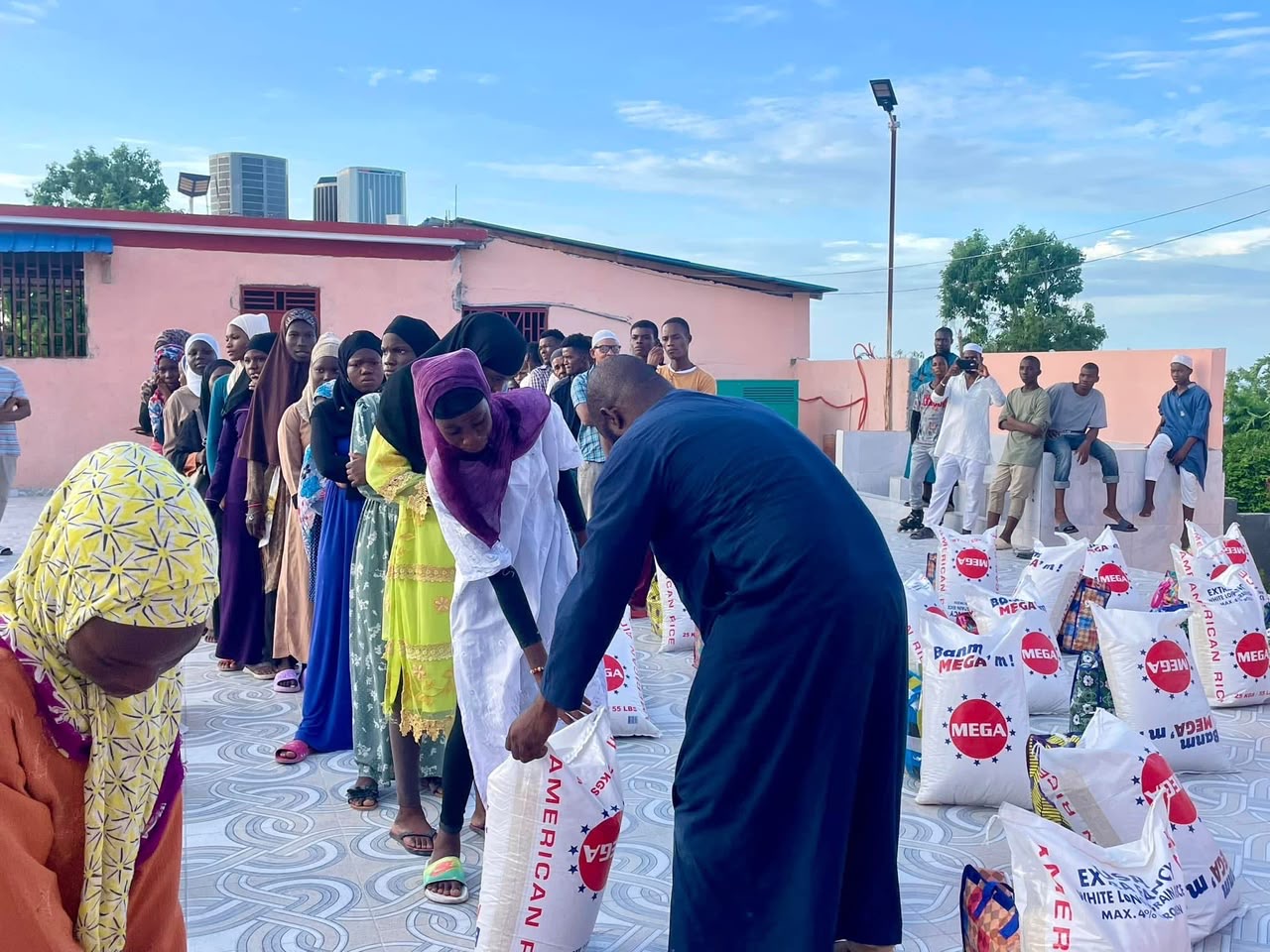 Ramadan food distribution for the community.